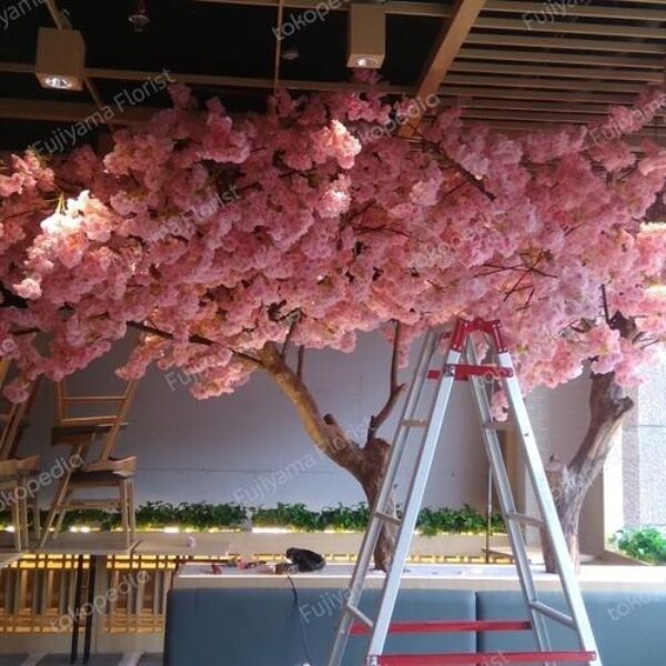 Pohon Plastik Sakura Besar Jenis Daun Sakura Meihua Blossol Peach - 2,5 meter